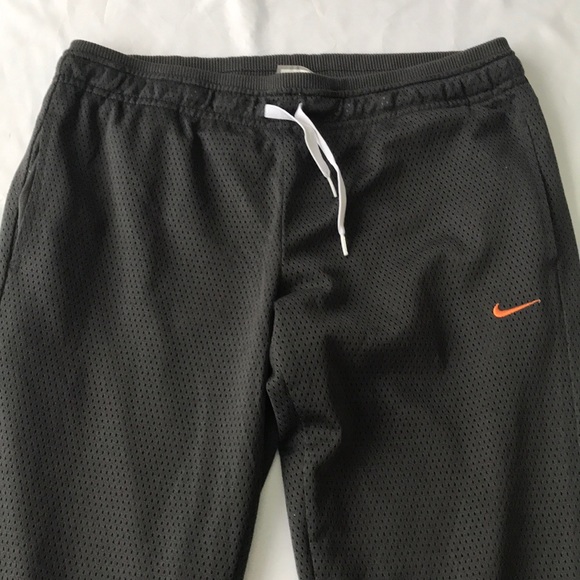 Nike Pants Gray Mesh Snap hem closure logo Size L - Picture 2 of 7